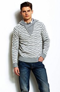 Wavy Stripe Hooded Sweater$98 